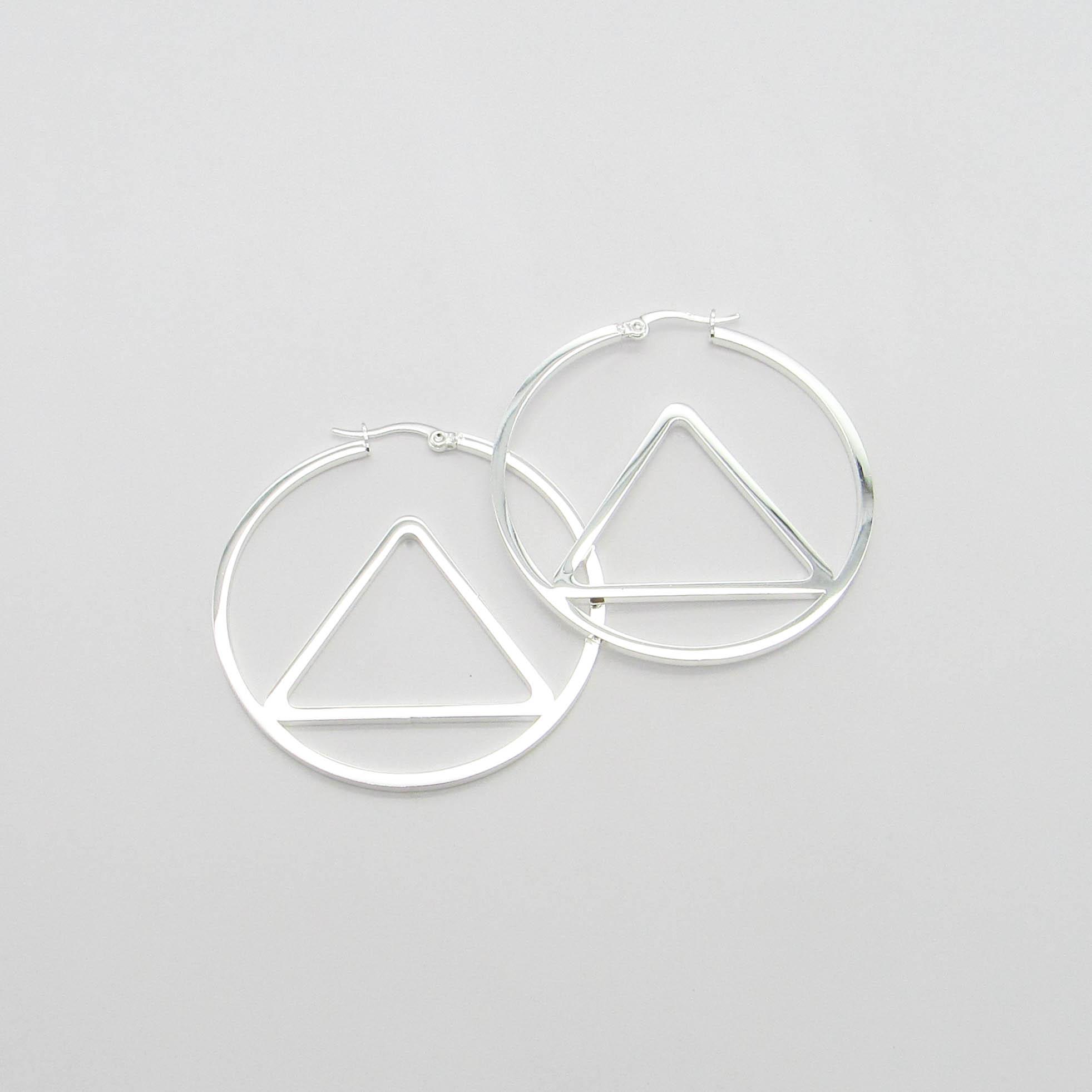 AROS ARGOLLA CON TRIANGULO 45MM /ACERO BLANCO